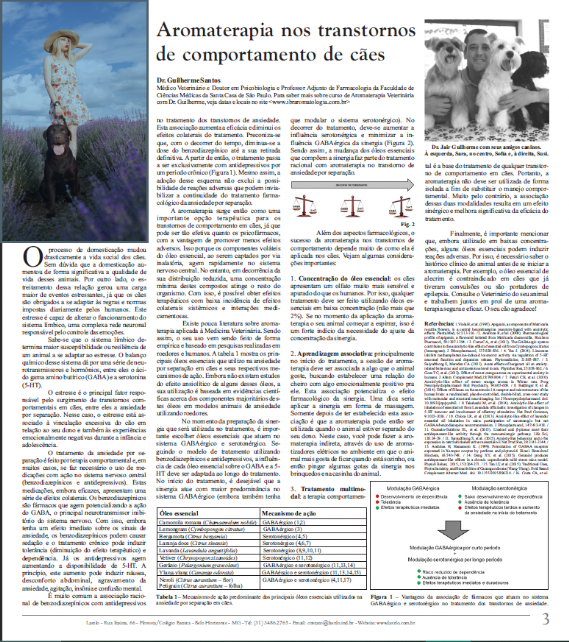 Aromaterapia nos transtornos de comportamentos de cães